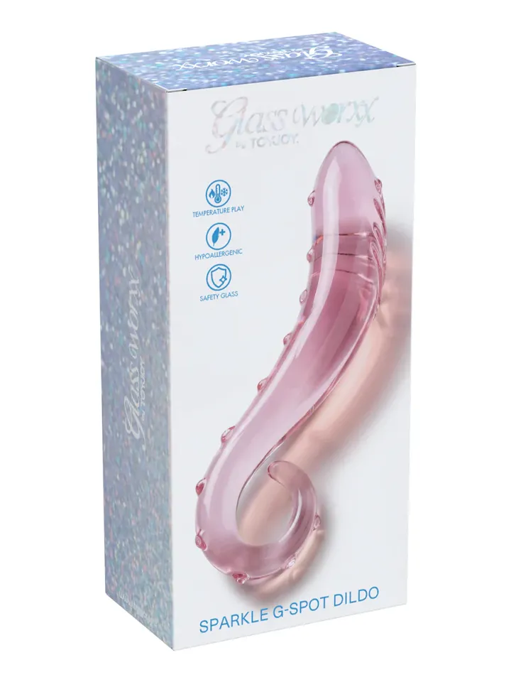 ToyJoy Glass Worxx Sparkle G-Spot Dildo - Glasdildo 0