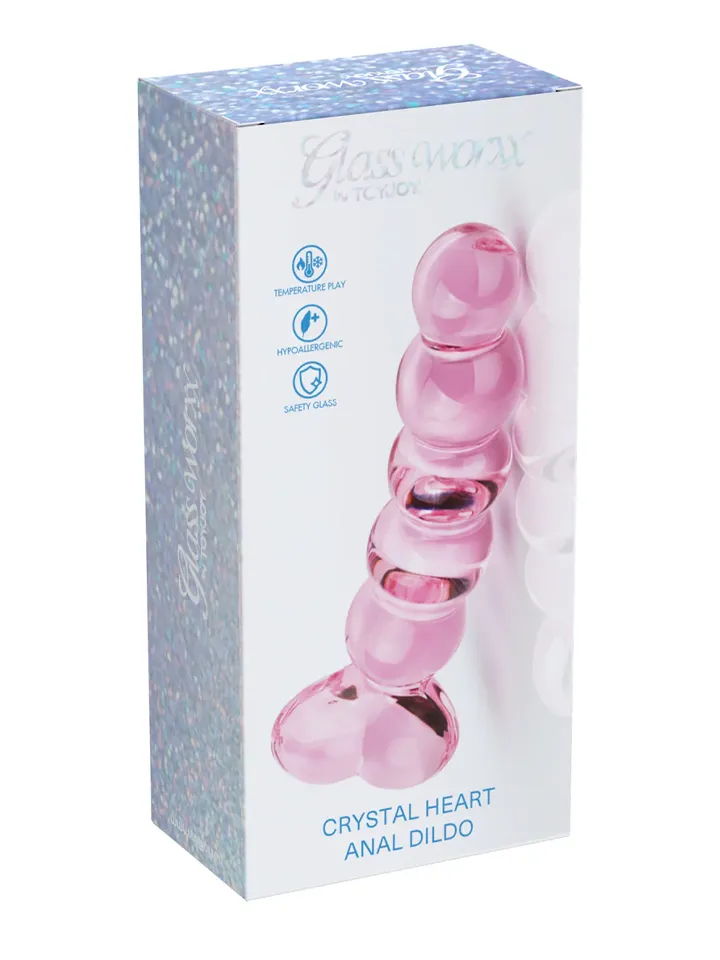 ToyJoy Glass Worxx Crystal Heart Anal Dildo - Glasdildo 0