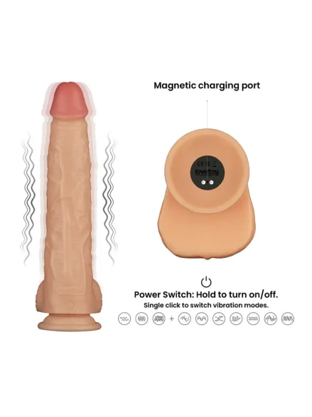 Realistic Vibrating Power Cock 28,3 cm - Dildo med vibrator 0