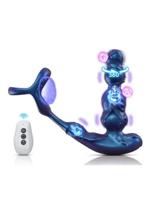Penerotaty Vibrating Plug + Ballstretcher - Prostatavibrator med penisring 0