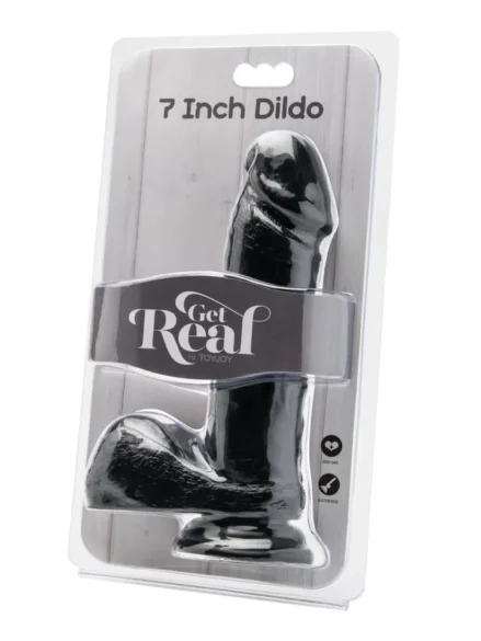 Get Real Dildo With Balls Black 18 cm - Realistisk dildo 0