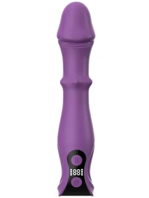 3-in-1 Vibrating Dildo With LCD Display - Dildo med vibrator 0
