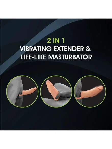 Extension Sleeve With Remote Control Bullet - Penisförlängare/Sleeve med vibrator 0