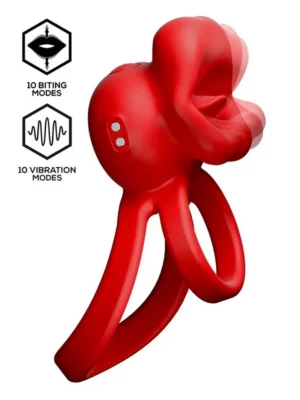 Bittey Cock Ring With Vibration & Biting - Penisring med vibrator 0