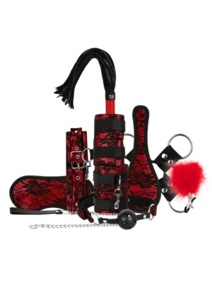 Lace & Leather Look 8-pcs Bondage Set - Bondage paket 0