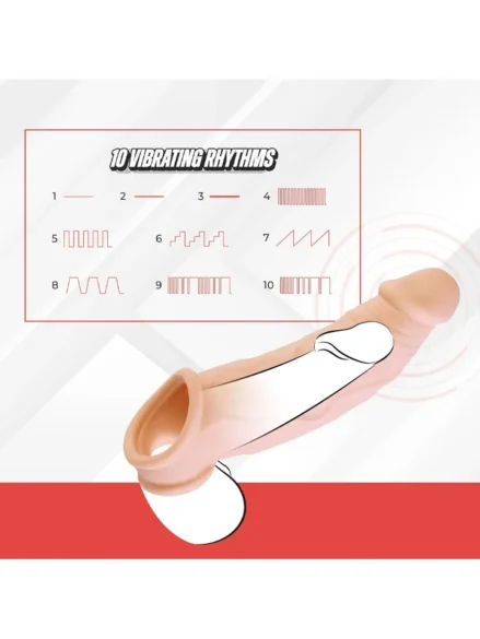 Vibrating Extension Sleeve Flesh - Penisförlängare/Sleeve med vibrator 0
