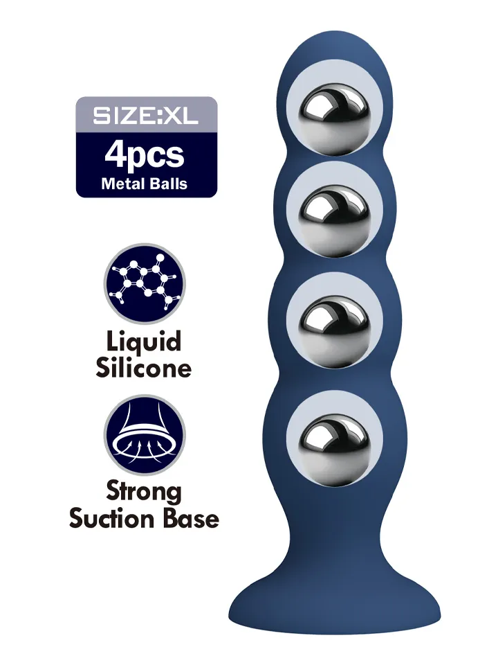 Metal &amp; Silicone Anal Plug With 4 Metal Balls | Uncategorized | Intimast