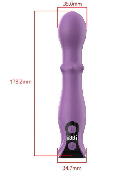 360 Triple Stimulation Vibrator LCD Display - Dildo med vibrator 2