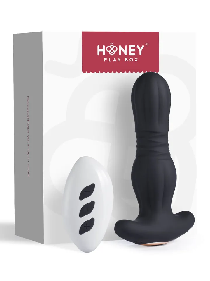 Agas Thrusting Butt Plug With Remote Control - Analplugg med vibrator 5