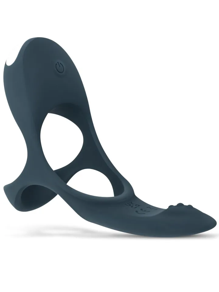 Boners Triple Vibrating Cockring Blue - Penisring med vibrator 4