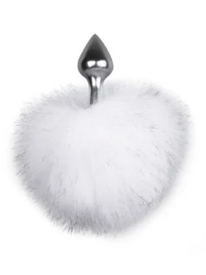 Bunny Tail Plug No. 1 Silver/White - Analplugg med svans 1