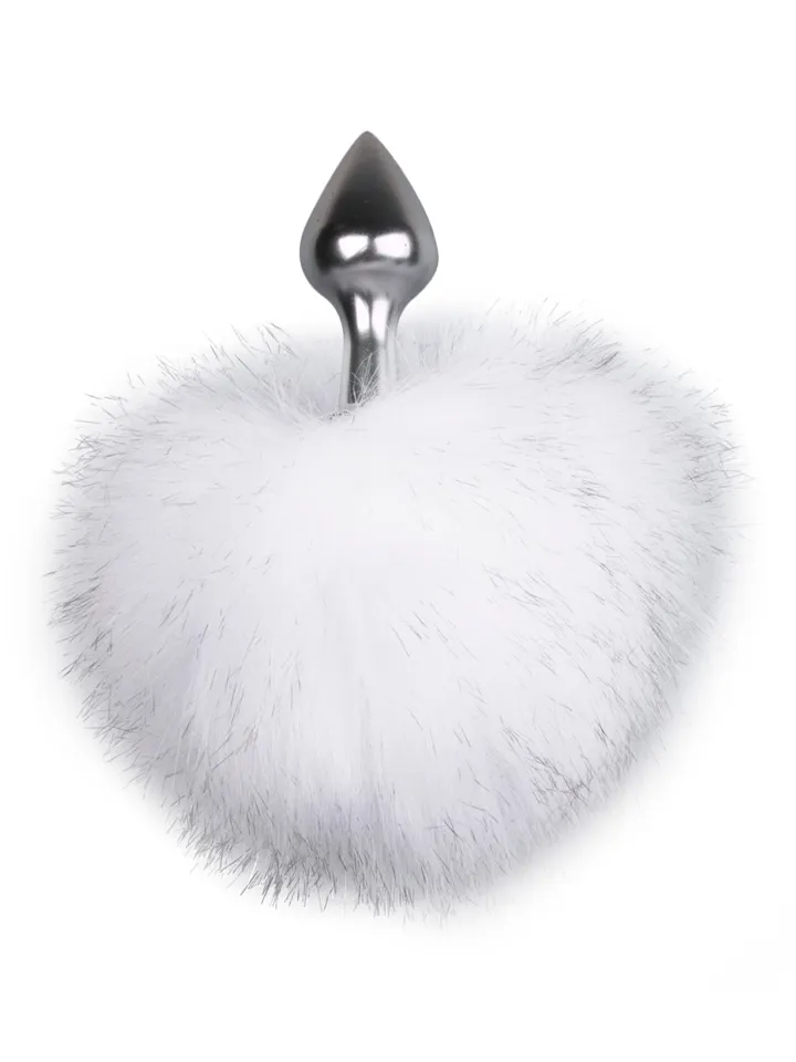 Bunny Tail Plug No. 1 Silver/White - Analplugg med svans 1