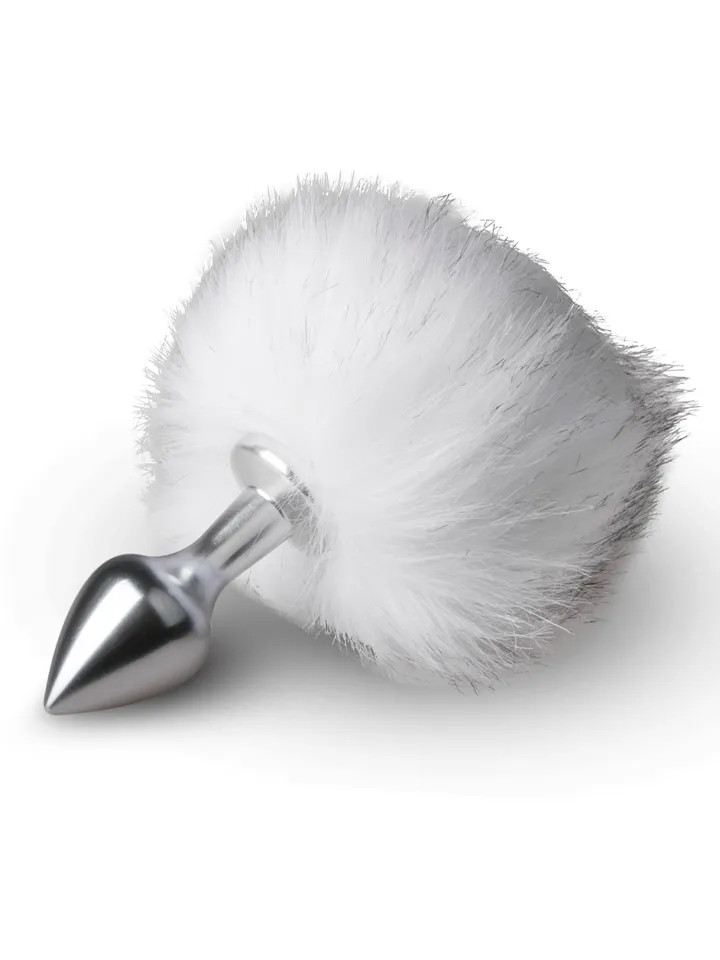 Bunny Tail Plug No. 1 Silver/White - Analplugg med svans 2