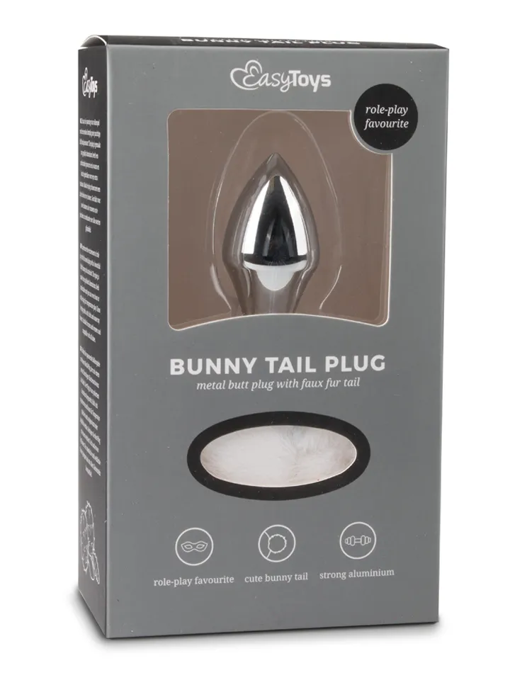 Bunny Tail Plug No. 1 Silver/White - Analplugg med svans 3