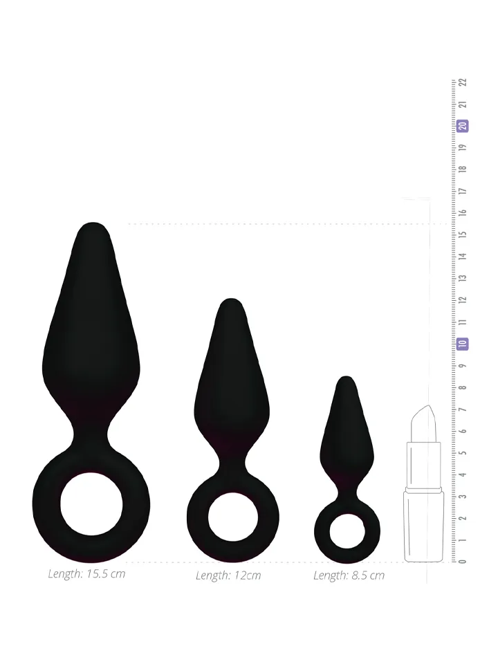 Buttplug Set With Pull Ring - Analpluggar paket 3