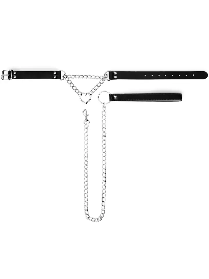 Collar With Chain Silver - Halsband & koppel 3