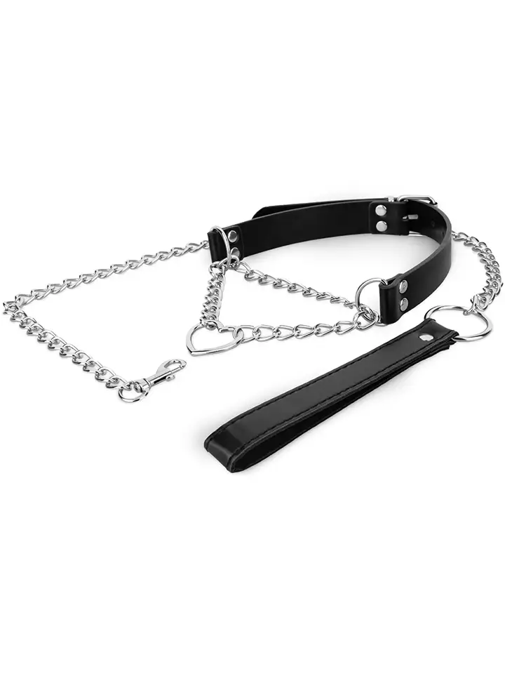 Collar With Chain Silver - Halsband & koppel 4