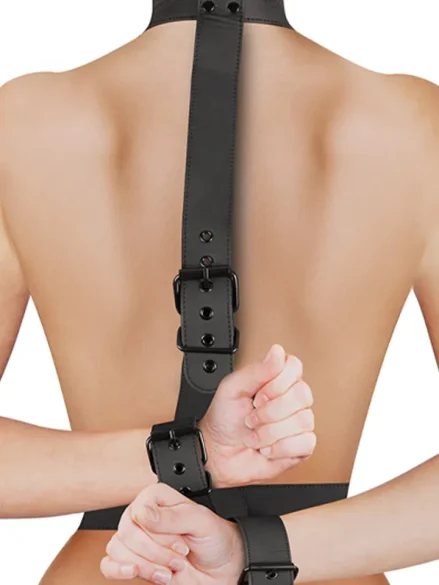 Collar & Wrist Cuffs Body Restraint Set - Harness / Sele 2