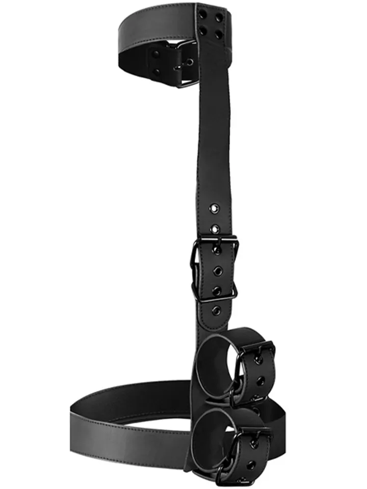 Collar & Wrist Cuffs Body Restraint Set - Harness / Sele 3