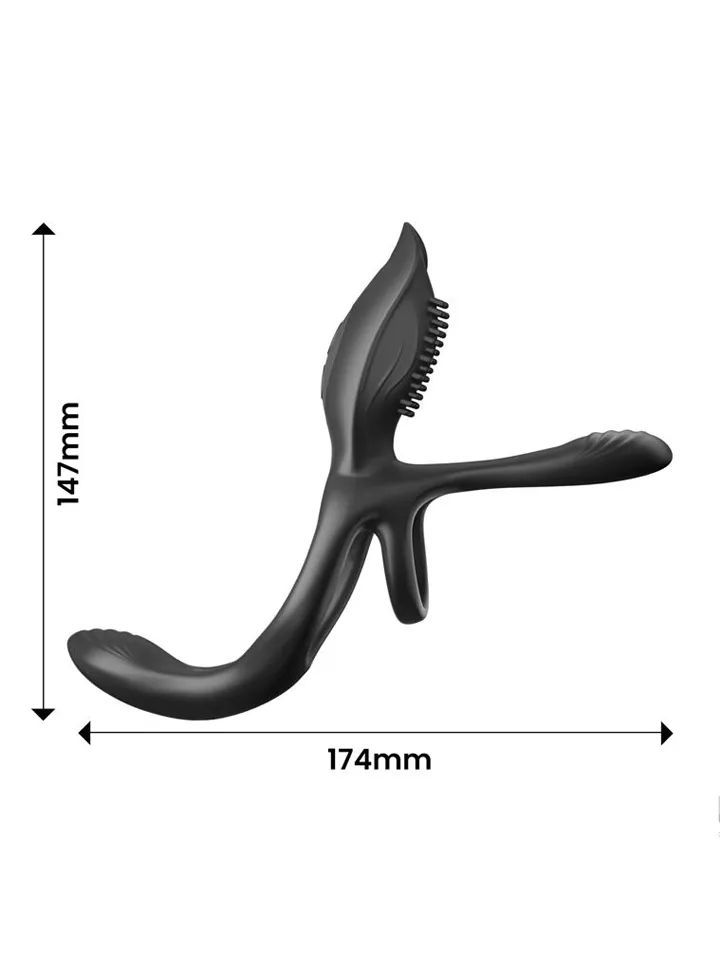 Daxer Girth Gainer Vibrating Double Cockring - Penisring med vibrator 4