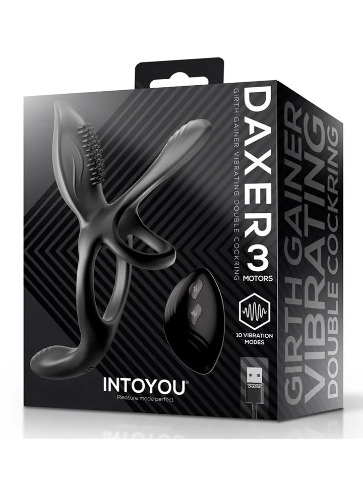 Daxer Girth Gainer Vibrating Double Cockring - Penisring med vibrator 5