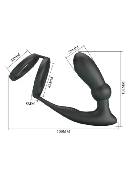 Emoni Cock Ring With Butt Plug - Prostatavibrator med penisring 4