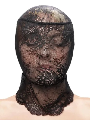 Fetish & Fashion Lace Hood Black - BDSM mask 1