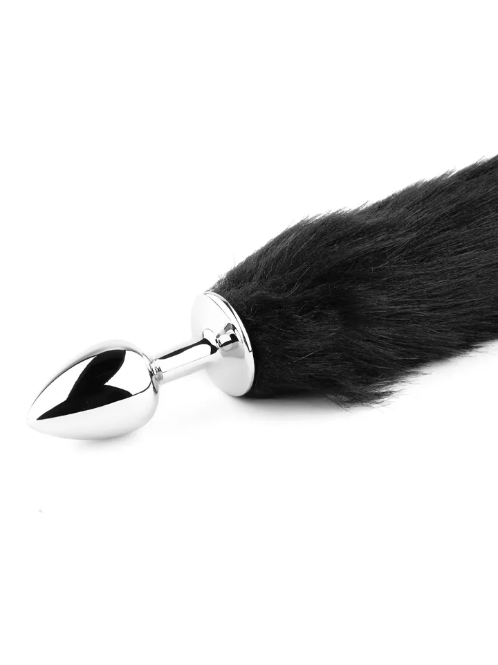 Fluffy Black Fox Tail Plug - Analplugg med svans 0