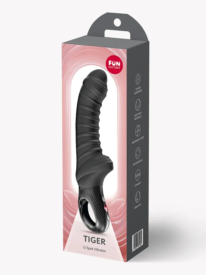 Fun Factory Tiger G-Spot Vibrator Black - Dildo med vibrator 5