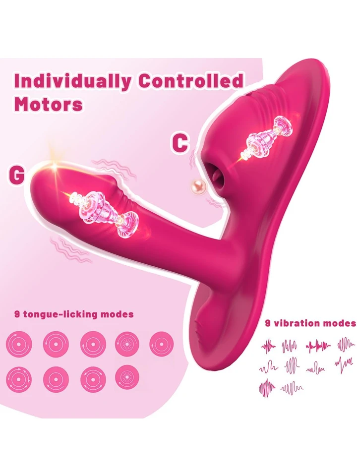 G-Spot & Clitoral Licking Vibrator With APP - Appstyrd klitorisstimulator 0