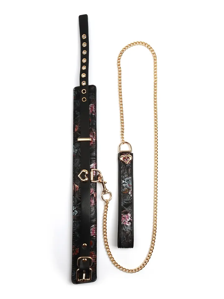 Geisha Floral Jacquard Collar & Leash - Halsband & koppel 0