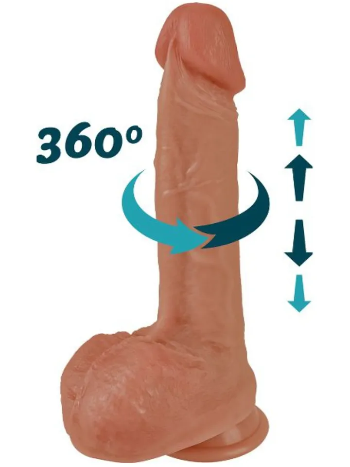 Heating, Thrusting & Rotating Silicone Dildo 22 cm - Dildo med vibrator 3