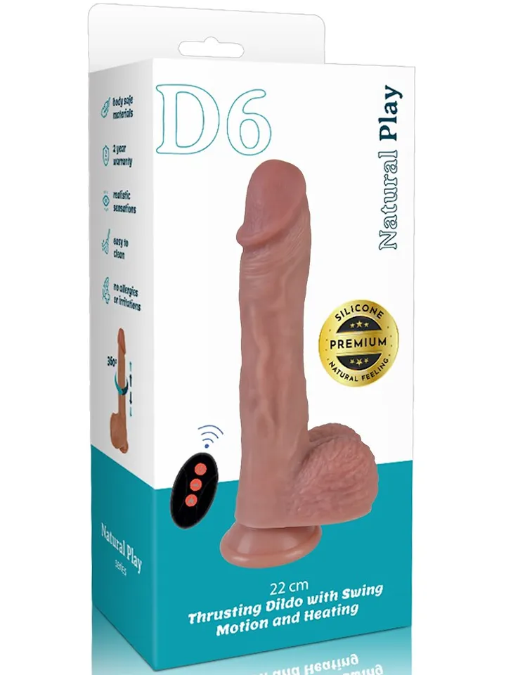 Heating, Thrusting & Rotating Silicone Dildo 22 cm - Dildo med vibrator 5