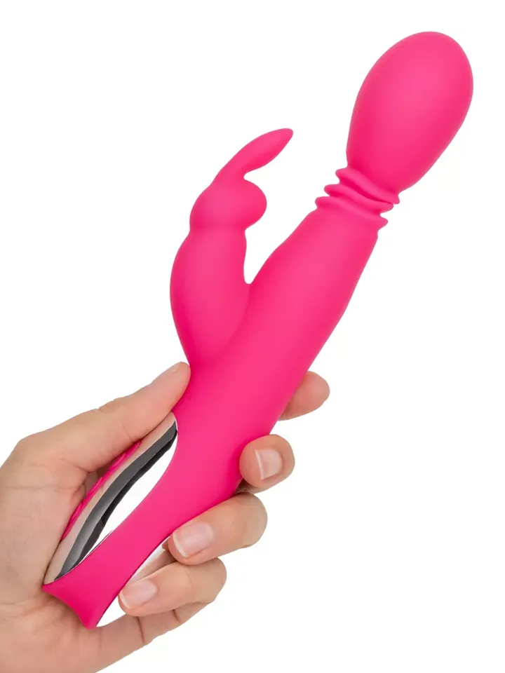 Heating Thrusting Vibrator Pink - Rabbitvibrator med värme 0