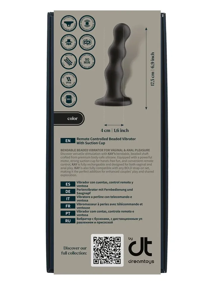 Kay Vibrator With Suction Cup 17,5 cm - Dildo med vibrator 0