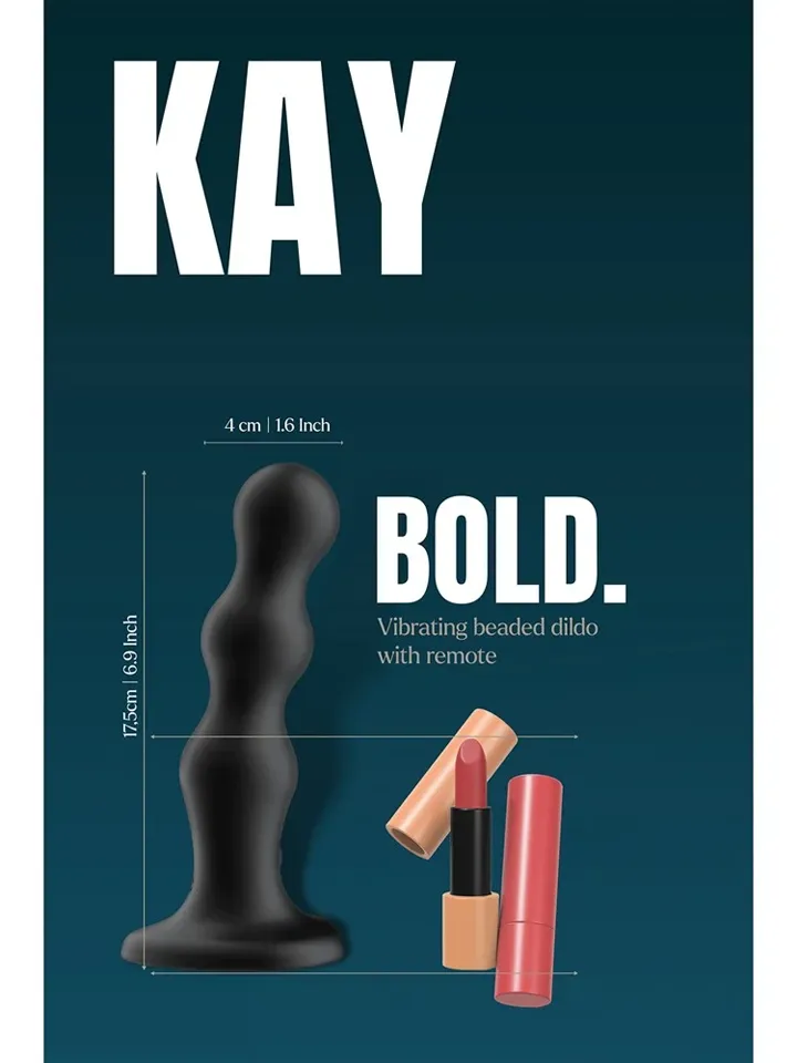Kay Vibrator With Suction Cup 17,5 cm - Dildo med vibrator 0