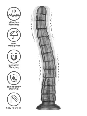 King Sized Vibrating Vibrax Slider 36,8 cm - Analdildo med vibration 1