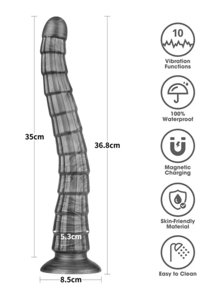 King Sized Vibrating Vibrax Slider 36,8 cm - Analdildo med vibration 2