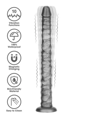 King Sized Vibrating Vibrax Slider 40,8 cm - Analdildo med vibration 1