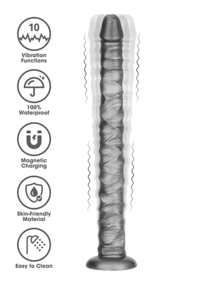 King Sized Vibrating Vibrax Slider 40,8 cm - Analdildo med vibration 1