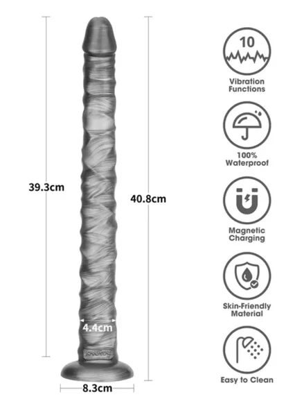 King Sized Vibrating Vibrax Slider 40,8 cm - Analdildo med vibration 2