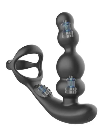 Klark Waving & Vibrating Plug With Remote - Prostatavibrator med penisring 2