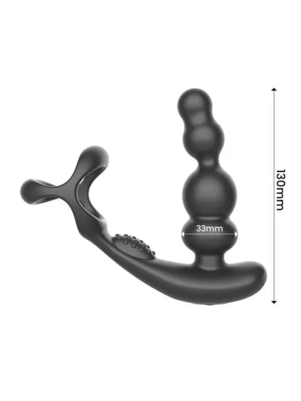 Klark Waving & Vibrating Plug With Remote - Prostatavibrator med penisring 4