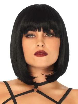 Leg Avenue Short Natural Bob Wig - Svart Peruk 1