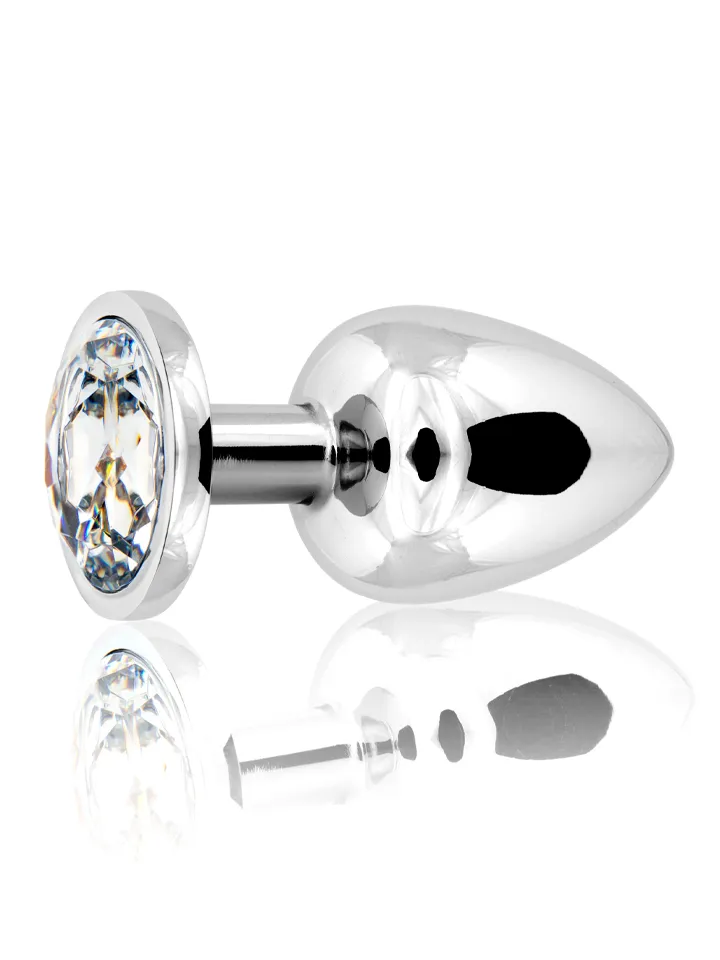 Metal Butt Plug Silver Large - Analplugg metall 0