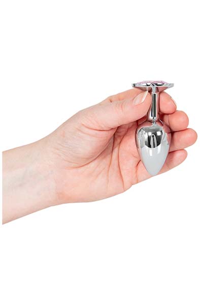 Metal Plug Silver/Pink Small - Analplugg metall 0
