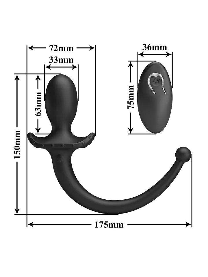 Mr. Play Remote Control Vibrating Butt Plug Tail - Analplugg med vibrator 0