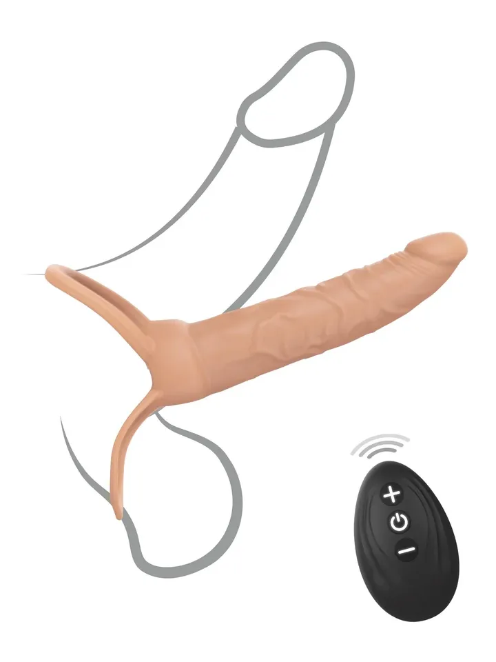 Naked Vibrating Double Trouble Silicone - Dildo med vibrator 2