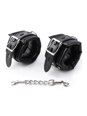Padded Adjustable Handcuffs Black - Handbojor 1