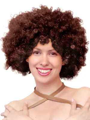 Party Wig Afro Hair Brown - Peruk 1